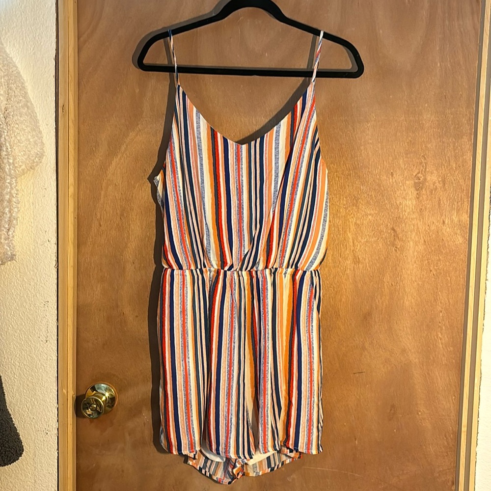 One Clothing size large NWT striped romper